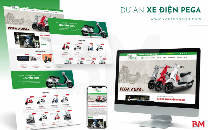 Giao diện xe máy Pega do BM Web thực hiện