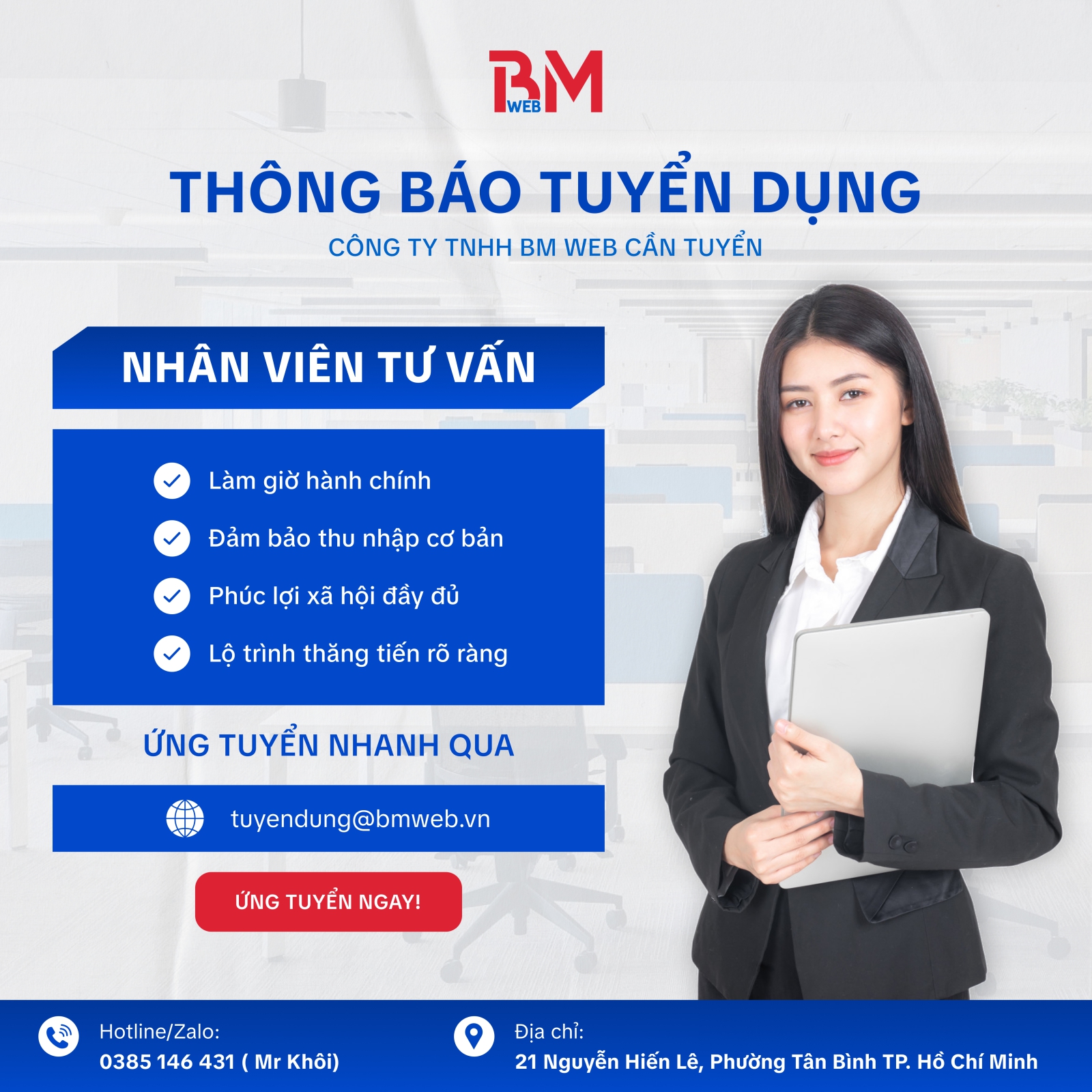 [TUYỂN DỤNG 2026] BM WEB CHIÊU MỘ NHÂN VIÊN TƯ VẤN & QUẢN LÝ KINH DOANH TẠI TP.HCM